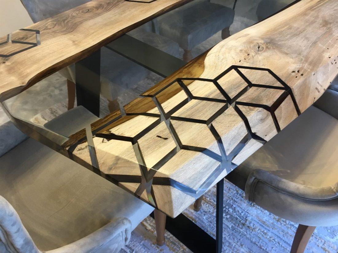 Epoxy Wood Coffee Tables / Unique Epoxy Wall Décor / Handcrafted Hotel Coffee Tables / Custom Made Hotel Tables